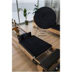 Sevim Kaymaz Silikon Tabanlı, Reformer Pilates Havlusu, Ter Emici Bambu Pilates Mat Havlu-Siyah