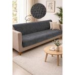 Sevim Kaymaz Taban Koltuk Örtüsü - Wellsoft & Peluş Koltuk Örtüsü- 180X215 cm - Antrasit - 180 x 215 cm