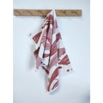 Sevim Kiremit Renk Yaprak Desenli El/Yüz Havlusu - Yüksek Su Emici & Yumuşak - 45X90 cm - %100 Pamuk - Ipliği Boyalı - 45 x 90 cm - Terra