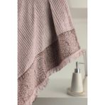 Sevim Püsküllü Bambu Banyo Havlusu - Lila Renk Ekstra Yumuşak Havlu - 70X140 cm - Kabartma Bordürlü - 70 x 140 cm