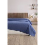 Sevim Tek Kişilik Jakarlı Pike - Kabartmalı Yatak Örtüsü - %100 PAMUK-160X260 Cm-Indigo