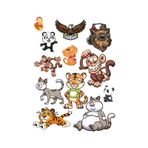 Sevimi Hayvanlar Sticker Set -1 14 Parça Telefon, Tablet, Defter, Laptop Sticker