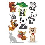Sevimi Hayvanlar Sticker Set -2 11 Parça Telefon, Tablet, Defter, Laptop Sticker