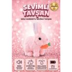 Sevimli Arkadaşım Tavşan: Sesli Yürüyen Hareketli Havuç Detaylı Eğitici Oyuncak Peluş PEMBE