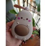 Sevimli Avokado Tasarımlı LED Işıklı USB Kablolu Mini Fan I Masa Üstü ve Boyun Kullanımı Vantilatör - Pembe