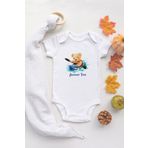 Sevimli Ayı Sky Summer Time Bebek Body Beyaz Bebek Badi Zıbın, 3 Yaş