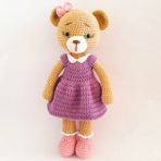 Sevimli Ayıcık Bayan Danny Amigurumi Organik Oyuncak