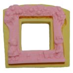 Sevimli Ayıcık Konsepli Kare Çerçeve Şeklinde Silikon Pasta ve Seker Hamuru Kalibi 14x15x2,5 cm