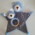 Sevimli Ayıcık ve Çıngırağı Amigurumi Organik Oyuncak
