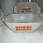 Sevimli Bandira Baskılı Porselen Servis Tabağı, Beyaz, 2'li Set (Bandıra Bandıra Ye Beni)