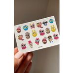 Sevimli Baykuşlar Desenli Tırnak Dövmesi Tırnak Tattoo Nail Art Tırnak Sticker ScaNM61