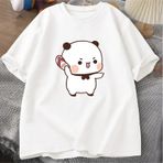 Sevimli Bubu Atma Flip-flop T Shirt Erkek Kadın Komik Karikatür Dudu T-shirt Pamuk Yaz Baskı Beyaz