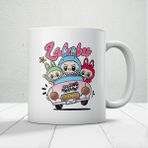 Sevimli Canavar Labubu Baskılı Hediyelik Kupa Mod2 - Beyaz - 300 ml