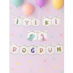 Sevimli Dinozor Temalı İyi Ki Doğdun Yazı Banner Doğum Günü Parti Süsü