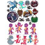 Sevimli Ejderhalar Sticker Set 7 26 Parça Telefon, Tablet, Defter, Laptop Sticker