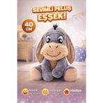 Sevimli Eşek Peluş Oyuncak 40 Cm Büyük Boy, Sarılmalık Yumuşak Pelüş