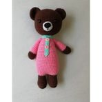 Sevimli Esmer Ayıcık Amigurumi Organik Oyuncak