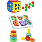 Sevimli Hayvanlar - Bultak Kuleli Halkalar - Puzzle Bultak Küp Süper Eğitici 3lü Set