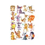 Sevimli Hayvanlar Sticker Set-1 16 Parça Telefon, Tablet, Defter, Laptop Sticker