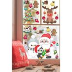 Sevimli Kardan Adam Noel Baba Ve Geyik Temalı Yılbaşı Pencere Sticker