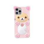 Sevimli Kawaii 3D Telefon Kılıfı iPhone 14 ile Uyumlu 6.1 inç Karikatür Pembe Ayı Tasarımı Moda Havalı Komik Kılıf Yumuşak TPU Koruyucu Kılıf Silikon Kapak Kızlar Kadınlar Çocuklar için Pembe