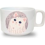 Sevimli Kedi Baskılı Seramik Beyaz Kahve Kupası - 199 ml