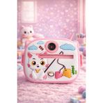 Sevimli Kedi Çocuk Kamerası Pembe Anında Baskı Mini Fotoğraf Makinesi