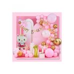 Sevimli Kedi Gold 1 Yaş Folyo Balonlu Pembe Gold Konsept Doğum Günü Parti Seti