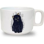 Sevimli Kedi Seramik Beyaz Kahve Kupası - 1 Adet - 199 ml