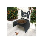 Sevimli Kedi Tasarımlı, Ergonomik Siyah Kedi ve Köpek Mama ve Su Kabı Tekli Small Model – Paslanmaz Çelik, Dayanıklı Malzeme