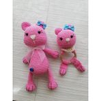 Sevimli Kedi ve Çıngırak Amigurumi Organik Oyuncak