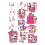 Sevimli Kedicik Sticker Set 2 12 Parça Telefon, Tablet, Defter, Laptop Sticker