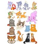 Sevimli Kediler Stikcer Set-1 14 Parça Telefon, Tablet, Defter, Laptop Sticker