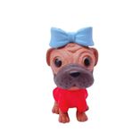 Sevimli Köpek Çanta Süsü Anahtarlık (Kahve-Kırmızı)