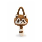 Sevimli Küçük Panda Crossbody Çanta, Büyük Kapasiteli Peluş Çanta, Karikatür Rakun Omuz Çantası