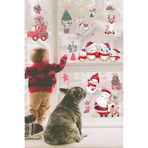 Sevimli Kuşlar Noel Baba Yıldızlar Ve Yılbaşı Süsleri Sticker Seti