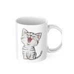 Sevimli Minik Kedi Baskılı Seramik Kupa Bardak Hediyelik Kupa Bardak