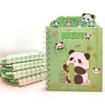 Sevimli Panda Ayraçlı A5 Not Defteri (14X18 Cm) - Panda Ve Bambu