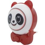Sevimli Panda Bebek Çocuk Odası Gece Lambası, Prize Tak Çalıştır Anahtarlı, 2 Watt Beyaz Işık Ledli - Kırmızı