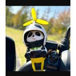 Sevimli Panda Motosiklet Kaskı Süsü, Araba Gösterge Paneli Aksesuarı, Araç Içi Dekorasyon