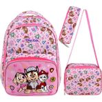 Sevimli Paw Patrol 3'lü Okul Seti, Çanta, Beslenme Çantası ve Kalem Kutusu - Seçenek 1 - Ahşap - Bej
