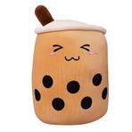 Sevimli Peluş Boba Süt Çay Bardağı, Yumuşak Kabarcık Çay Bardağı Peluş Oyuncak Kawaii Karikatür Çocuk Ev Dekorasyonu Orijinal Yastık, Ofis Şekerleme Kız, Kahverengi Utangaç