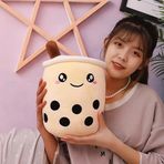 Sevimli Peluş Boba Sütlü Çay Dolu Çay Bardağı, Yumuşak Kabarcık Çay Bardağı Peluş Oyuncak, Çocuklar İçin Kawaii Çizgi Filmler Ev Dekorasyonu Orijinal Yastık Uyumak İçin Sarılma Ofis Şekerleme Kızlar,