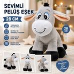 Sevimli Peluş Eşek 28 CM Yumuşacık Sarılmalık Gri Peluş Oyuncak
