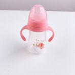 Sevimli Pembe Fil Orta Boy Biberon Bebek ve Çocuklar Için Renkli ve Tatlı Tasarım - Ahşap - Bej