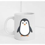 Sevimli Penguen Figürlü Beyaz Baskılı Kupa - 199 ml