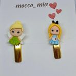 Sevimli Peri ve Alice Temalı Altın Kaplama Saç Tokası Seti, 2 Parça, Dekoratif Figürlü