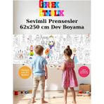 Sevimli Prensesler 2.5 Dev Boyama Kağıdı | Doğum Günü Partisi Anaokulu Oyun Hediyesi - Tekli