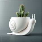 Sevimli Salyangoz Figürlü Dekoratif Saksı ve Vazo - Modern Sukulent Çiçekliği, Estetik Masaüstü Objesi, Doğal Görünümlü Küçük Vazo, Minimalist Snail Pot & Vase – Unique Home Decoration