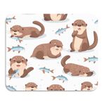 Sevimli Su Samuru Balık Beyaz Bulaşık Kurutma Paspasları Kaymaz Tezgah Matı, Mutfak Tezgahı için Tezgah Paspasları, 39,9 cm x 30 cm